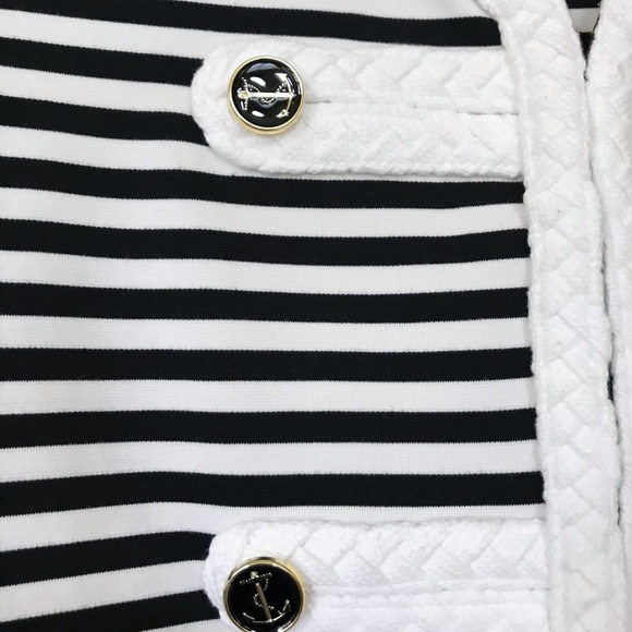 🆕🔥KATHERINE NY COLLECTION GORGEOUS NAUTICAL BLACK&WHITE JACKET STYLISH&CHIC - Picture 7 of 10